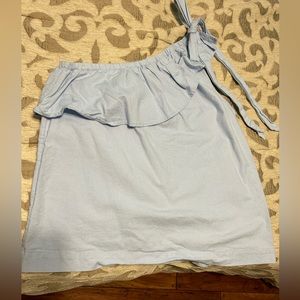 Vineyard Vines one shoulder ruffle chambray